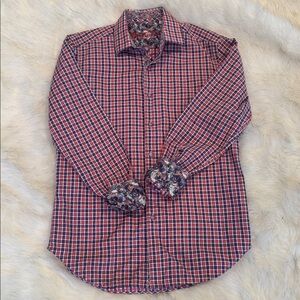 Robert Graham stylish Red and Purple Checked Button-Down Shirt